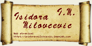 Isidora Milovčević vizit kartica
